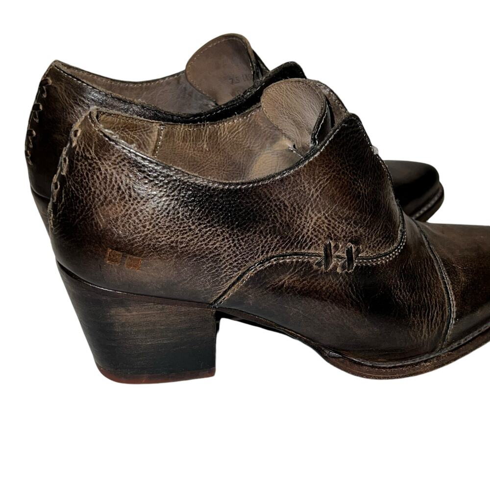 Bed Stu Helen Leather Heeled Ankle Bootie Shoes Dark Brown Point Toe Women 7.5 - Picture 6 of 16